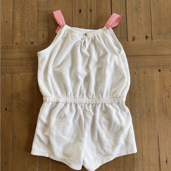Janie and jack white Terry ribbon romper - Picture 4 of 7